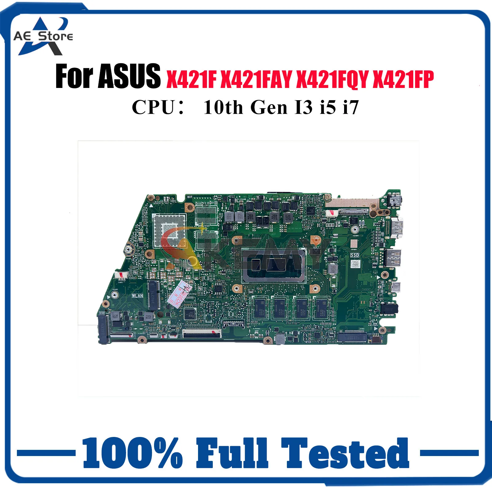 

X421FA Laptop Motherboard For ASUS I421F S5600F X421FQY X421FL X421FAY X421FPY X421F X421FP V4050F Mainboard 10th Gen I3 i5 i7