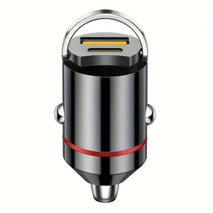 66 W flash car charger with traction ring - Double port pd + ultra -compatious USB for fast loading - Mini Design Discrete 8 Main Sales Power Bank Car Charger - №3