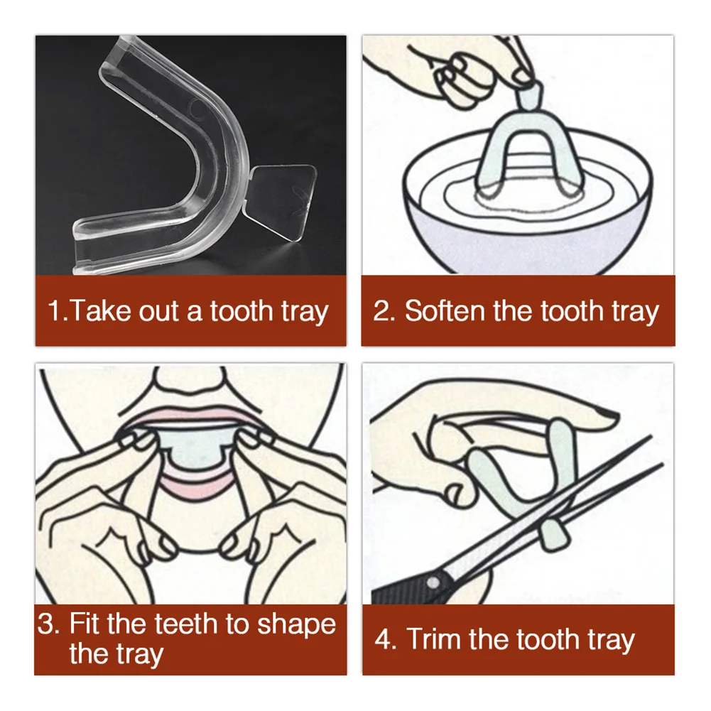 2-20PCS  Mouth Guard Mouth Tray Stop Teeth Grinding Bruxism Teeth Whitening EVA Silicone Sports Boxing Tooth Protector Retainer