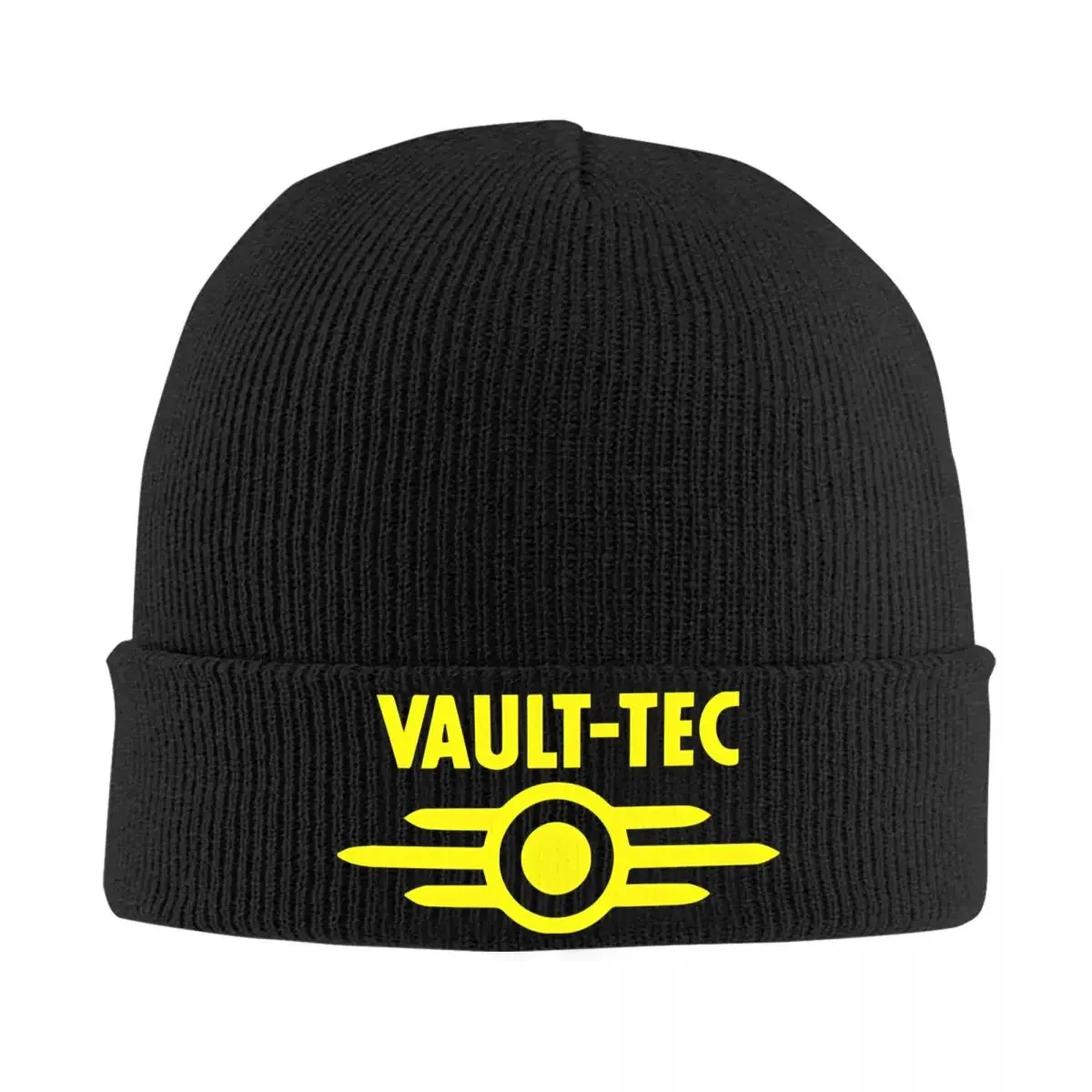 Vault-Tec Gold Logo Bonnet Hats Hot Game Beanie Hats Custom Knit Hat Spring Street Men Women Outdoor Sport Warm Soft Cap