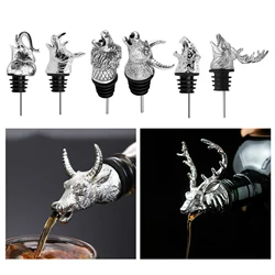Zinc Alloy Animal Head Wine Pourer Unique Wine Bottle Stoppers Wine Aerators Bar Tools Get Together Gift