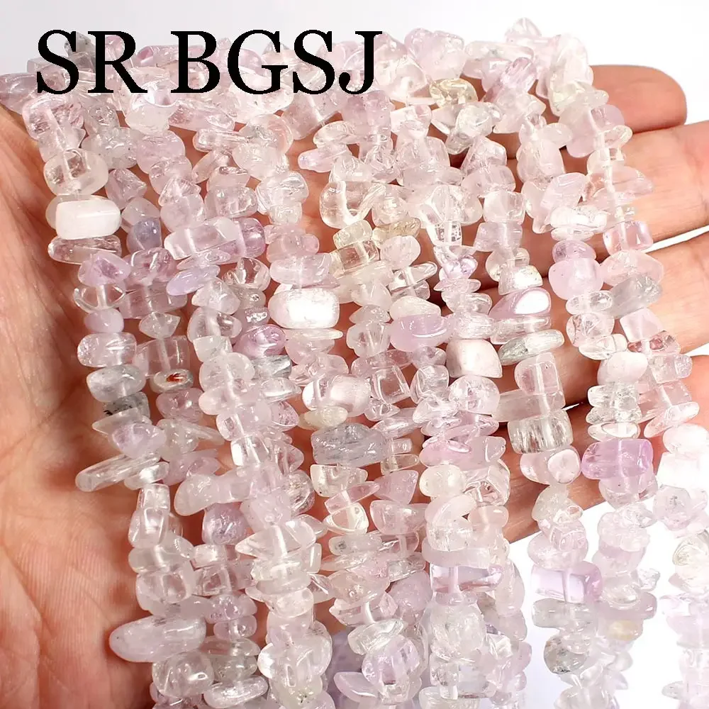 6-8mm Gems Freefrom Madagascar Rose Quartz Chips Spacer Natural Stone Beaded Diy Beads Strand  15