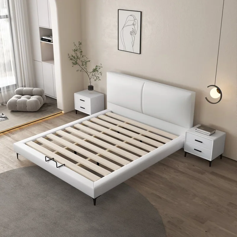 Wholesale Price Bedroom Furniture Simple Design Multi-functional Faux Leather Soft Luxury king Size Bed with Storage for Girls
