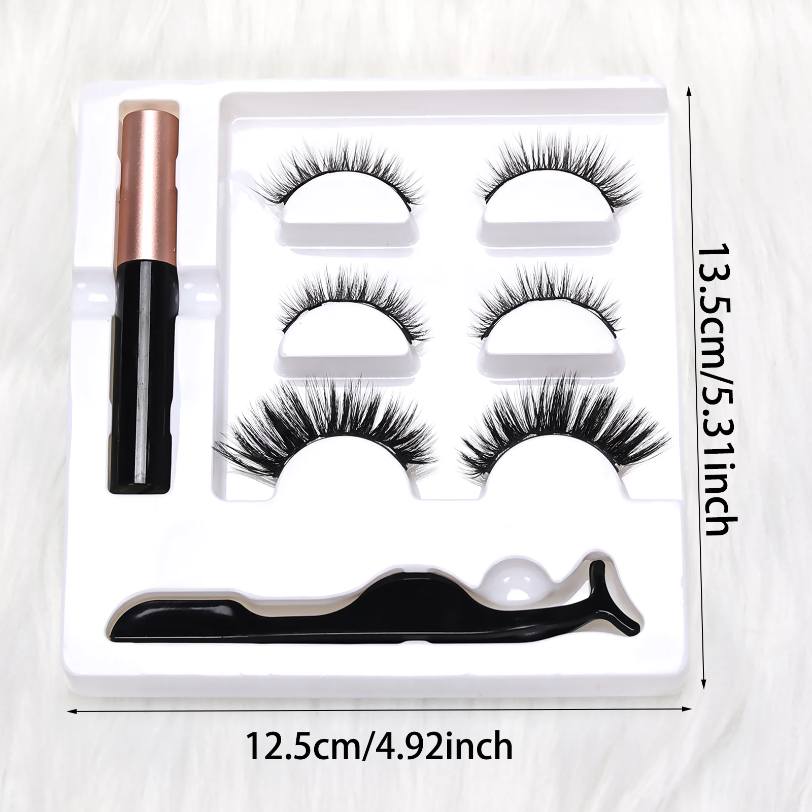3Pairs Handmade Magnetic Eyelashes Set - No Glue Needed, Faux Cils, Beginner-friendly Beauty Makeup