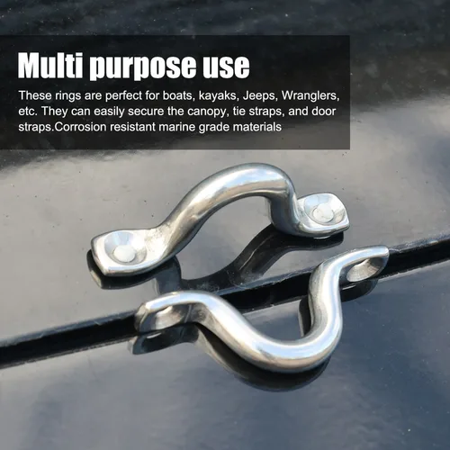 Imagen 2 del producto Almohadilla de amarre para cubierta de Kayak de acero inoxidable, correa para el ojo, mango de agarre para barco, Jeep, Bimini, accesorio superior M4-M10