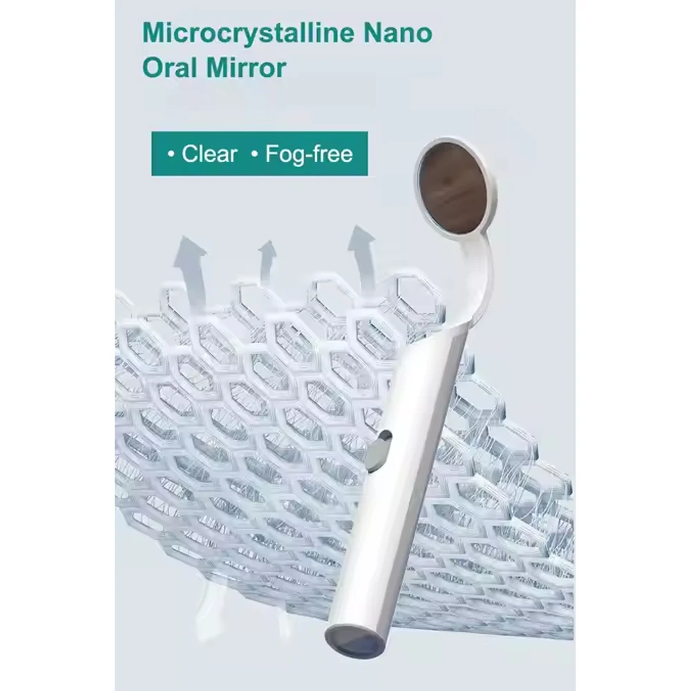 

20pcs Anti-fog Microcrystalline Nano Lens Illumination Bright LED Light Dental Exam Mouth Mirror Integrated Design Oral Mirrors