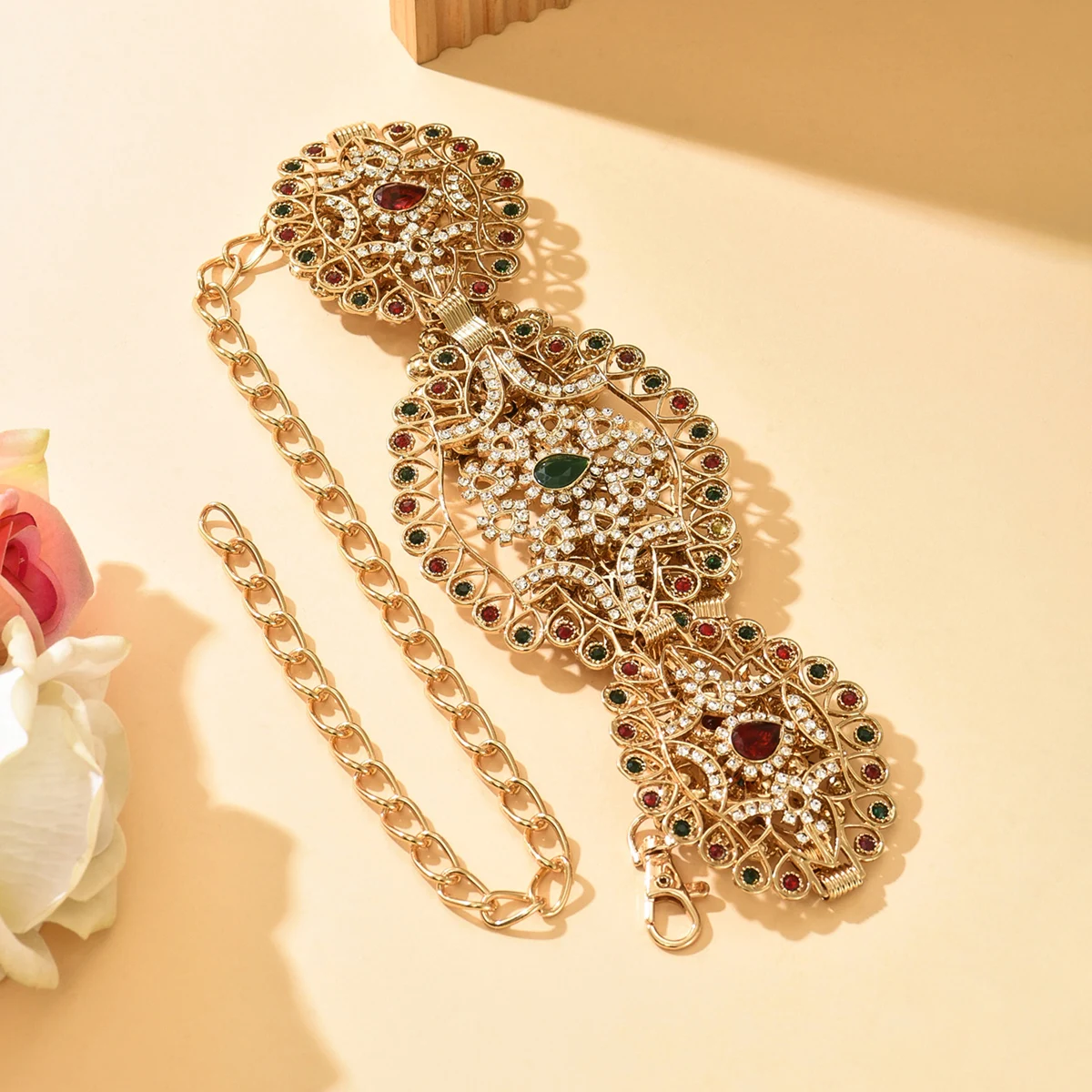 

Morocco Arabian Luxury Sunspicems Exquisite Hand Woven Rope Belt for Women Waist Chain Wedding Jewelry