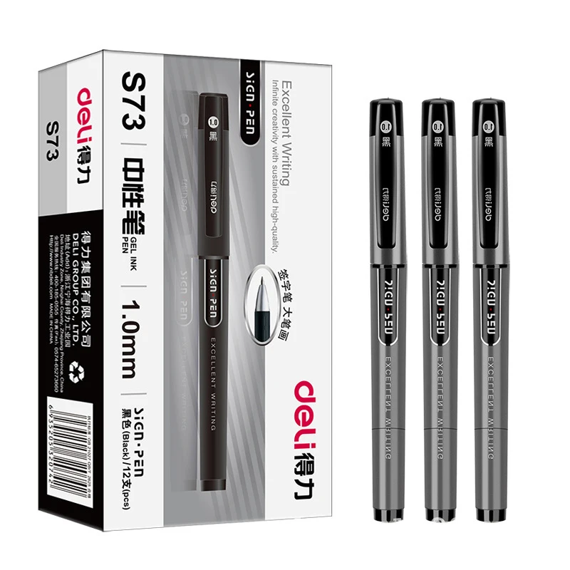 ديلي قابل للسحب جل أقلام الحبر الأسود 1.0 مللي متر متوسط نقطة توقيع قلم حبر جاف السلس الكتابة مكتب اللوازم المدرسية