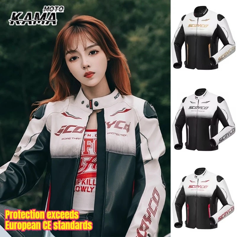 

SCOYCO Motorcycle Leather Jacket Winter Warm Motorbike Racing Jacket Waterproof Windproof ESA Anti-fall Moto Sportswear Jackets