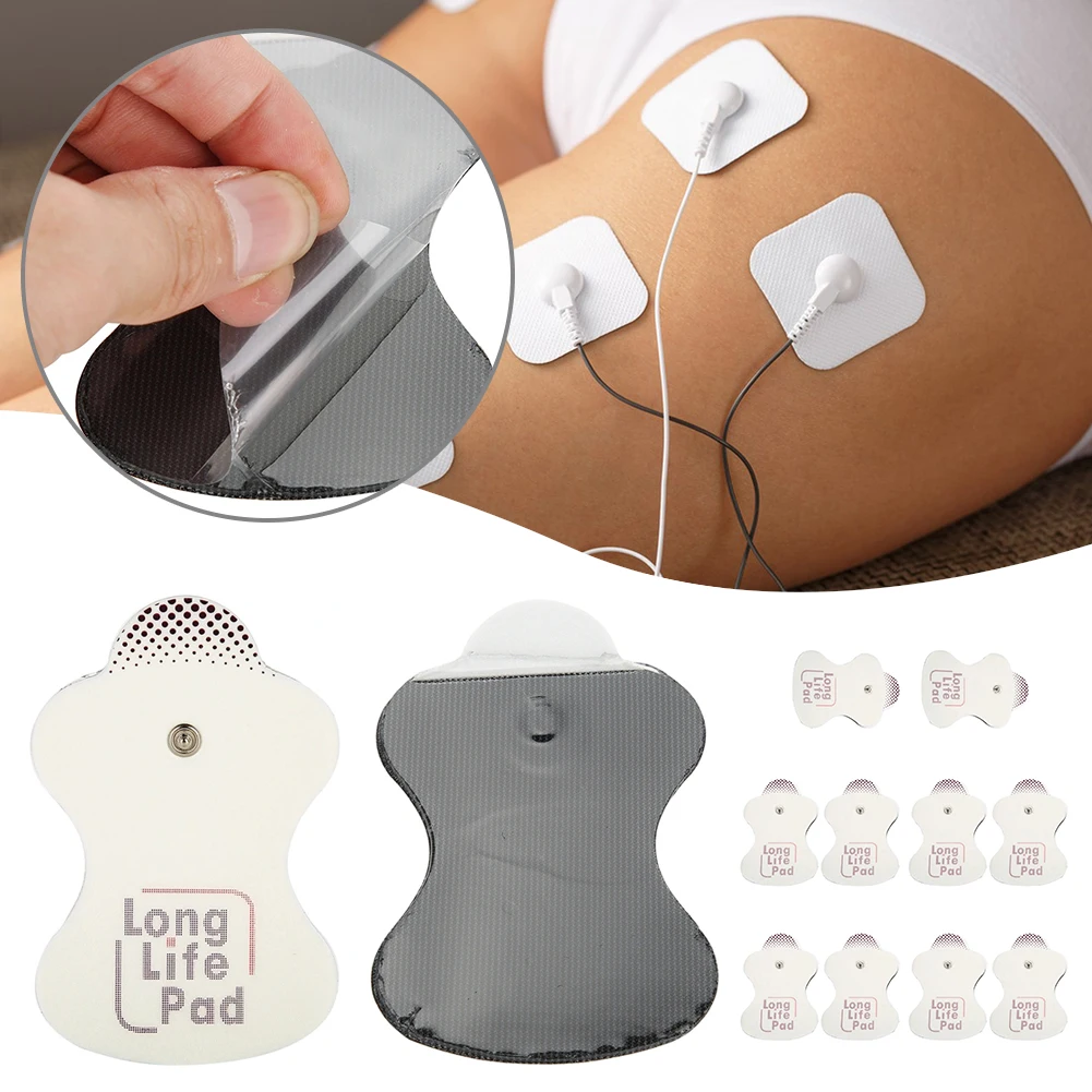10pcs Electrode Patch 2mm Button Type Foam Electrode Pads Set Reusable Electric Therapy Pad For TENS Muscle Stimulator Machine