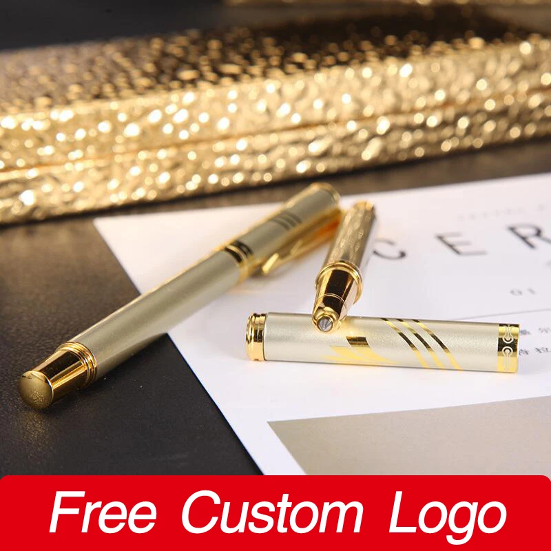 Luxury Metal Ballpoint Pen Gift Box Set Custom LOGO Business Gift Pen Office Supplies School Calligraphy Pen Student Stationery