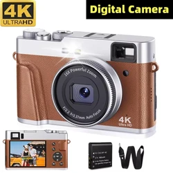 Digital Camera 4K Auto Focus 48MP Vlogging Camera for YouTube and Anti-Shake Video Camera with Viewfinder Flash & Dial 16X Zoom