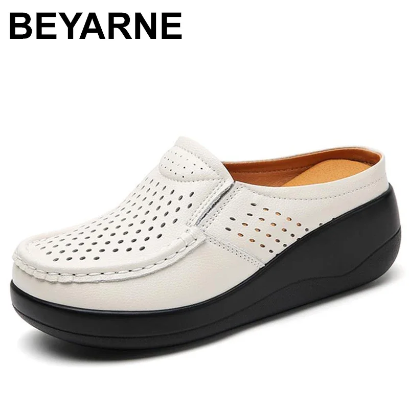 

Women New Spring and Autumn Thick Sole Baotou Semi Trailer Casual Shoes Comfortable Flat Shoes Versatile Big Size 35-41