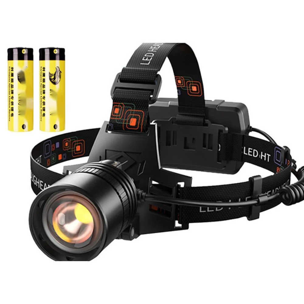 P70 LED rechargeable head mounted zoom headlight fishing ultra long endurance outdoor strong light searchlight_voghion.com