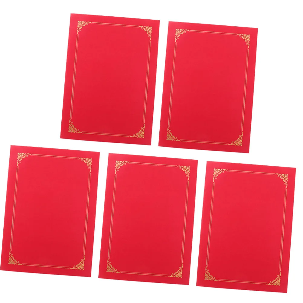 

5 Pcs Greeting Card Cover DIY Party Invitation Shell Certificate Holders Diploma Paper Document Envelope Storage Home Office