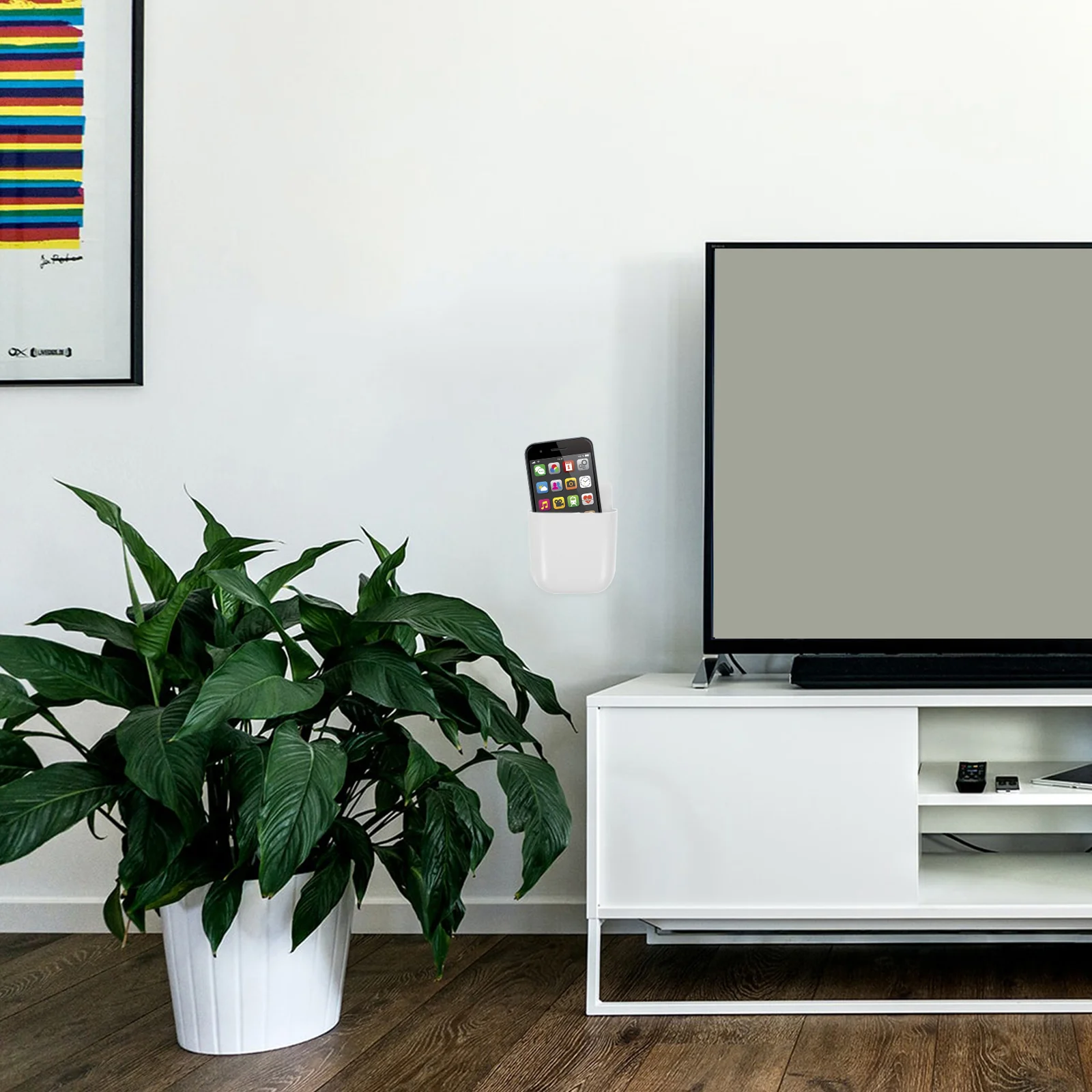 3 Pcs Storage Stand Television Container Cell Phone Charging Rack Office