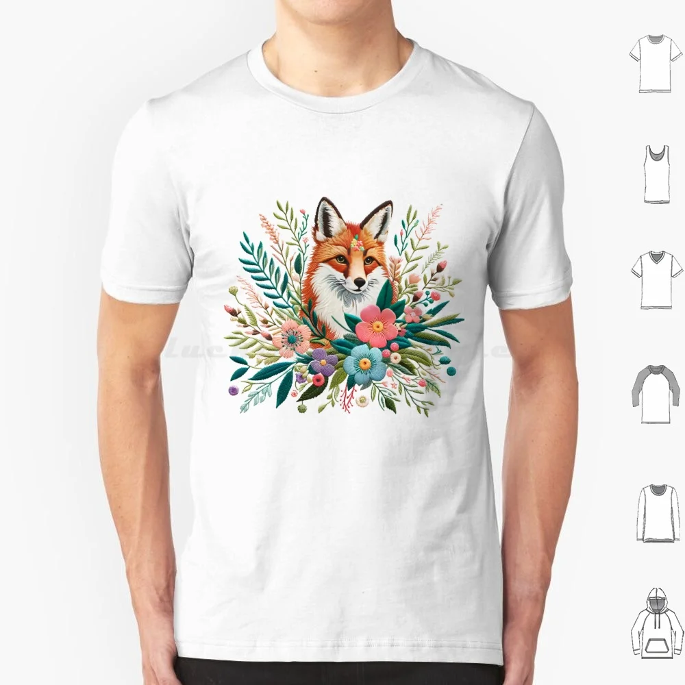 Embroidery Wild Animal Pattern T Shirt Men Women Kids 6xl Animals Animal Unique Fox Wildlife Forest Nature Pattern African Wild