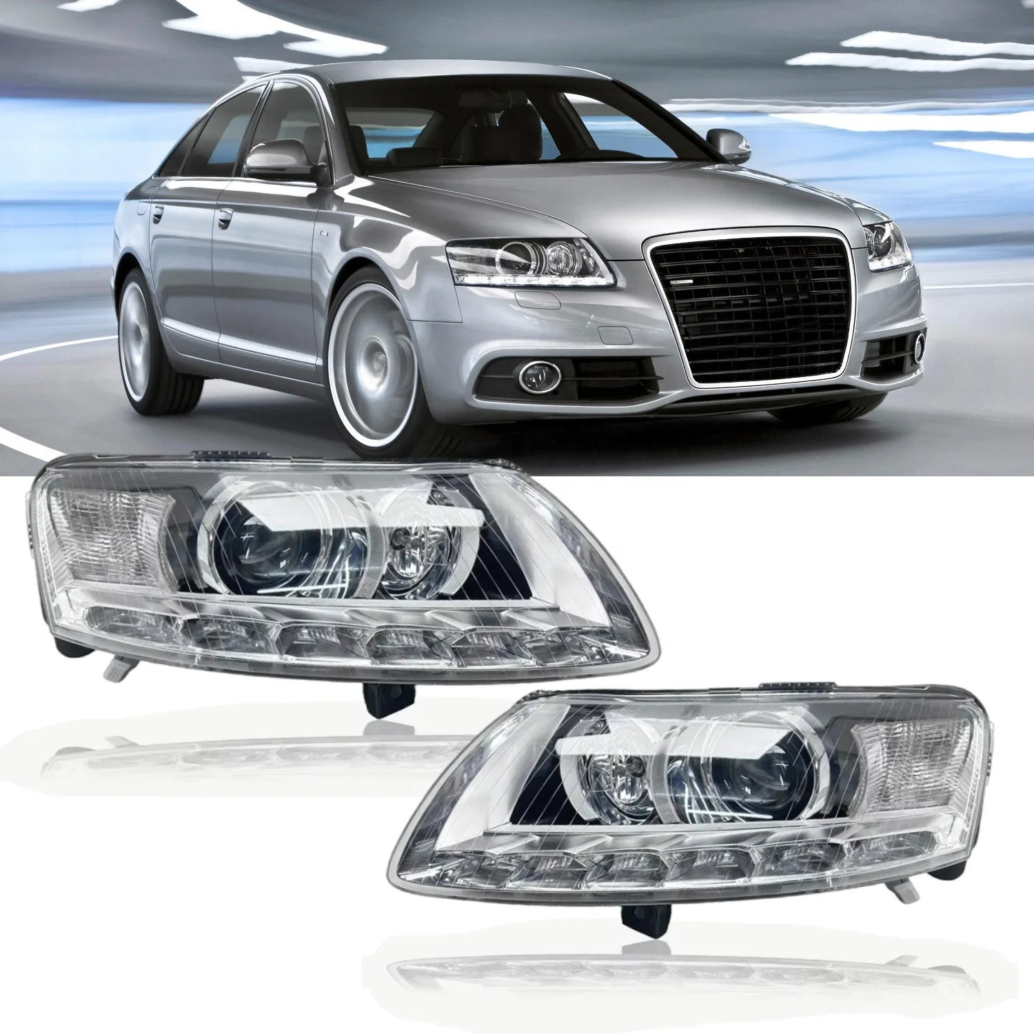 A6 C6 2009-2011 HID Xenon Front Headlight Assembly Auto Lighting System OEM 4FD941003D 4FD941004D
