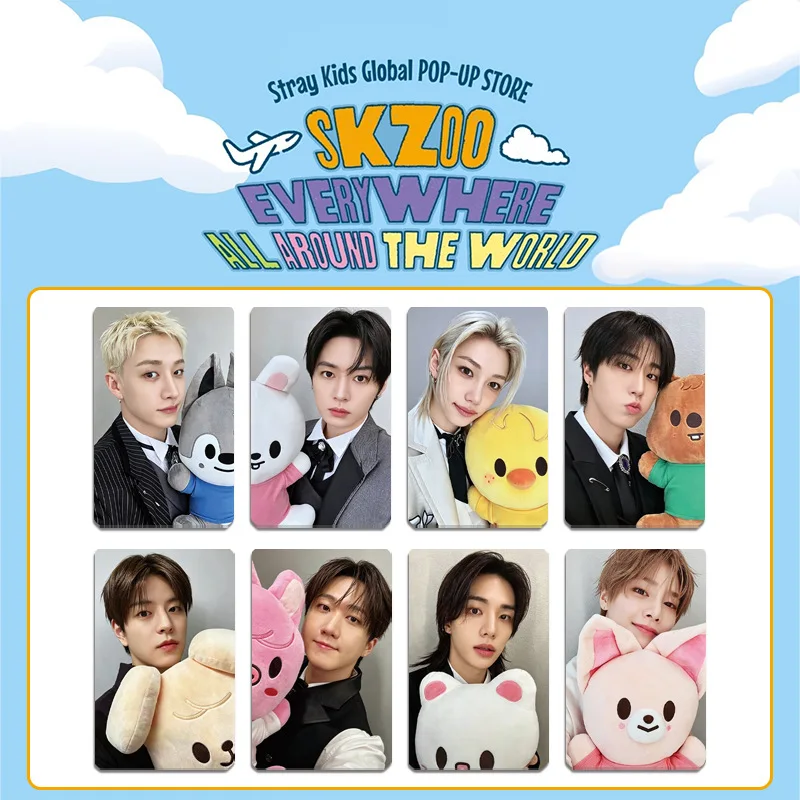 Latest 8 Stray Kids Skzoo New Albums FM Doll Collection Cards Photo Cards Lomo Cards Fan Collection Gifts