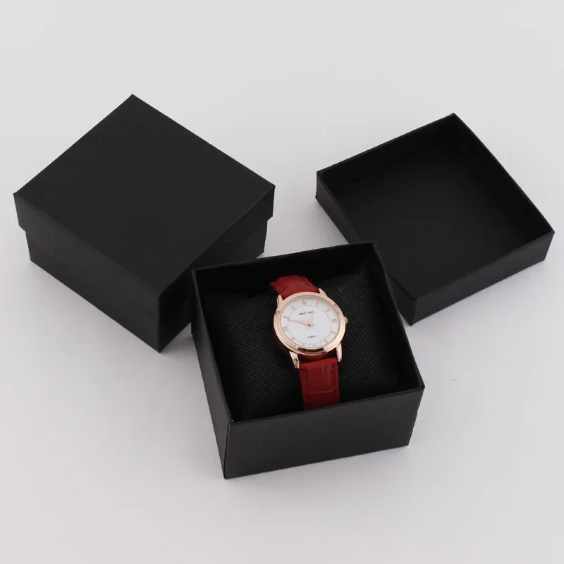 1/2/4pc Simple Black Square Dustproof Watch Storage Box Single Watch Jewelry Holder Watch Packaging Gift Box Wristwatch Display