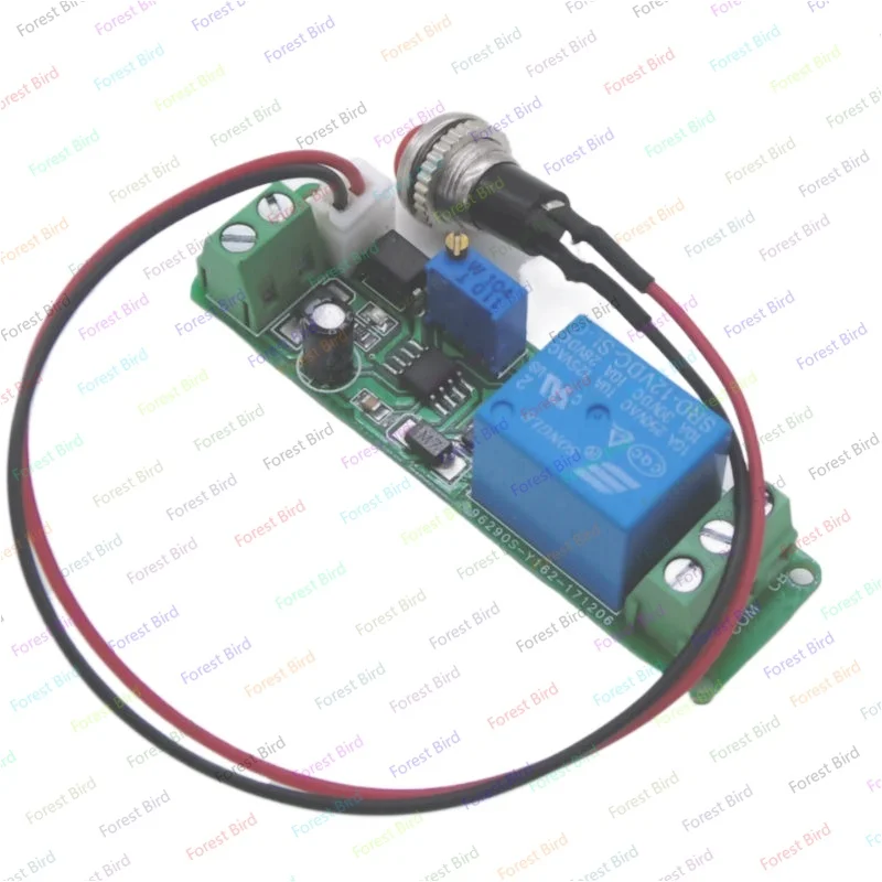 

External button trigger to connect, delay to disconnect, time adjustable, relay switch module 5v/12V