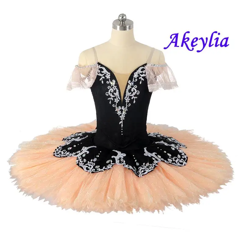 

High Quality black Peach Professional Tutu ballet sleeping Beauty YAGP Competition Costumes women Pancake Tutu classical JN0337