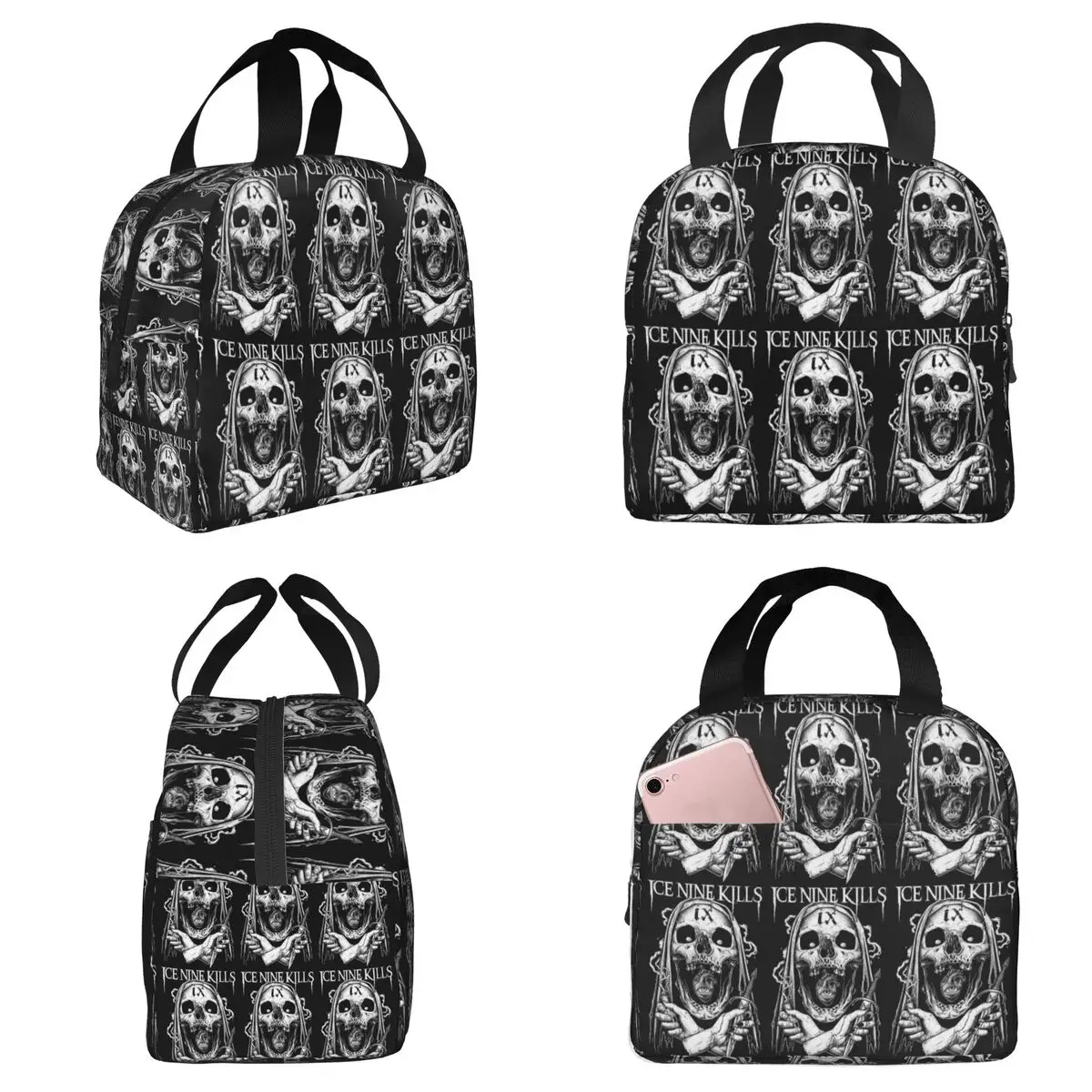 Michele Nolli Ice Nine Kills isolierte Lunchtasche für Damen, Büro-Kühltasche, Thermo-Lebensmittelbox, tragbare Lunchboxen, Behälter