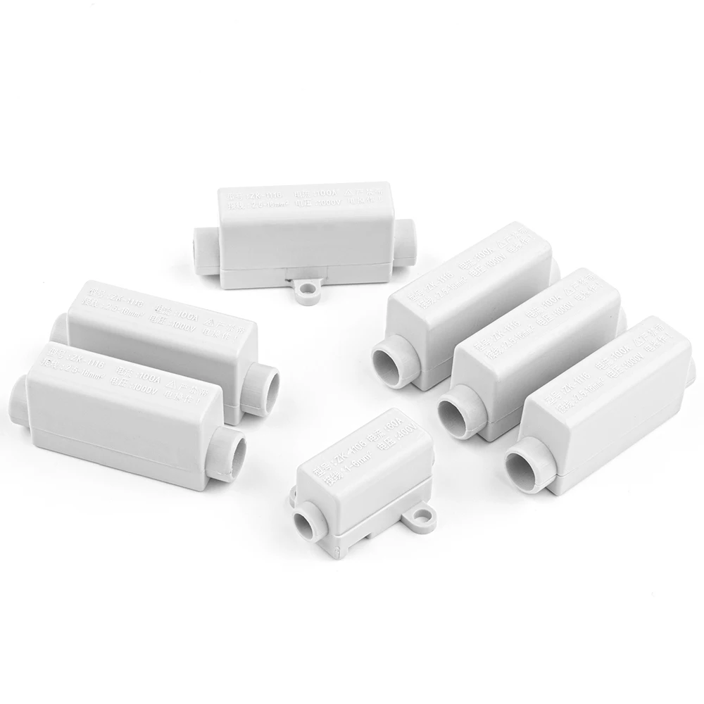 1pcs Quick Wire connector 60A/400V 1 to 6mm2 Power 100A/1000V 2.5 to 16mm One input and one output splicing Cable terminal