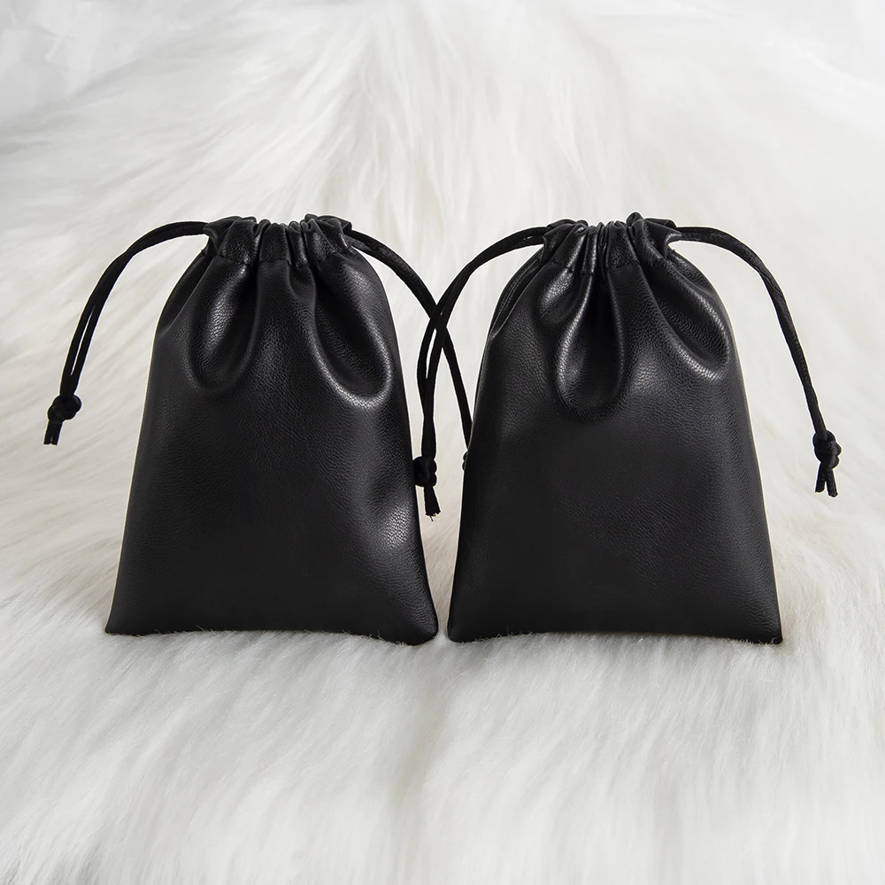 5pack PU Leather Jewelry Pouch with Drawstring Wedding Package Gift Bag for Candy Earring Ear Studs Bracelet Necklace Pendant