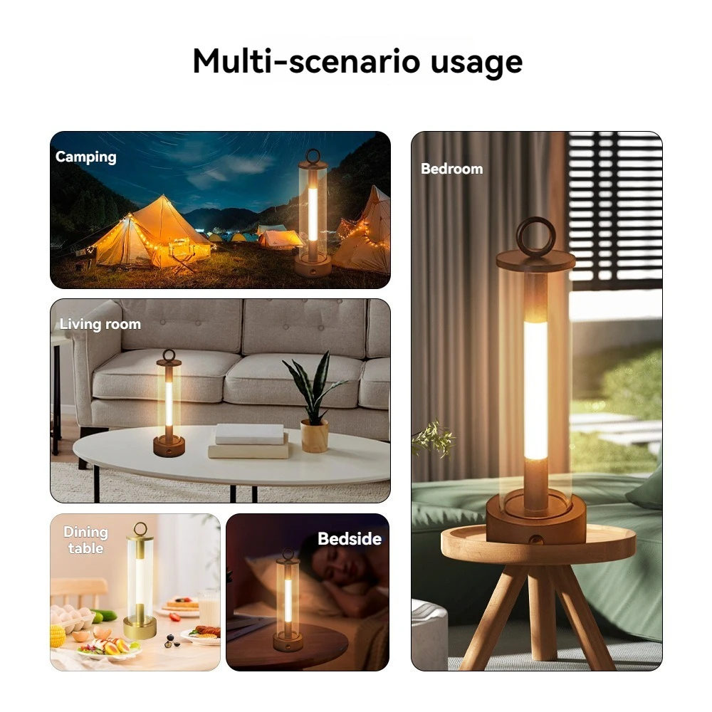 Candeeiro de mesa ao ar livre acampamento noite lâmpada decorativa mesa jantar bar restaurante bar luz ambiente