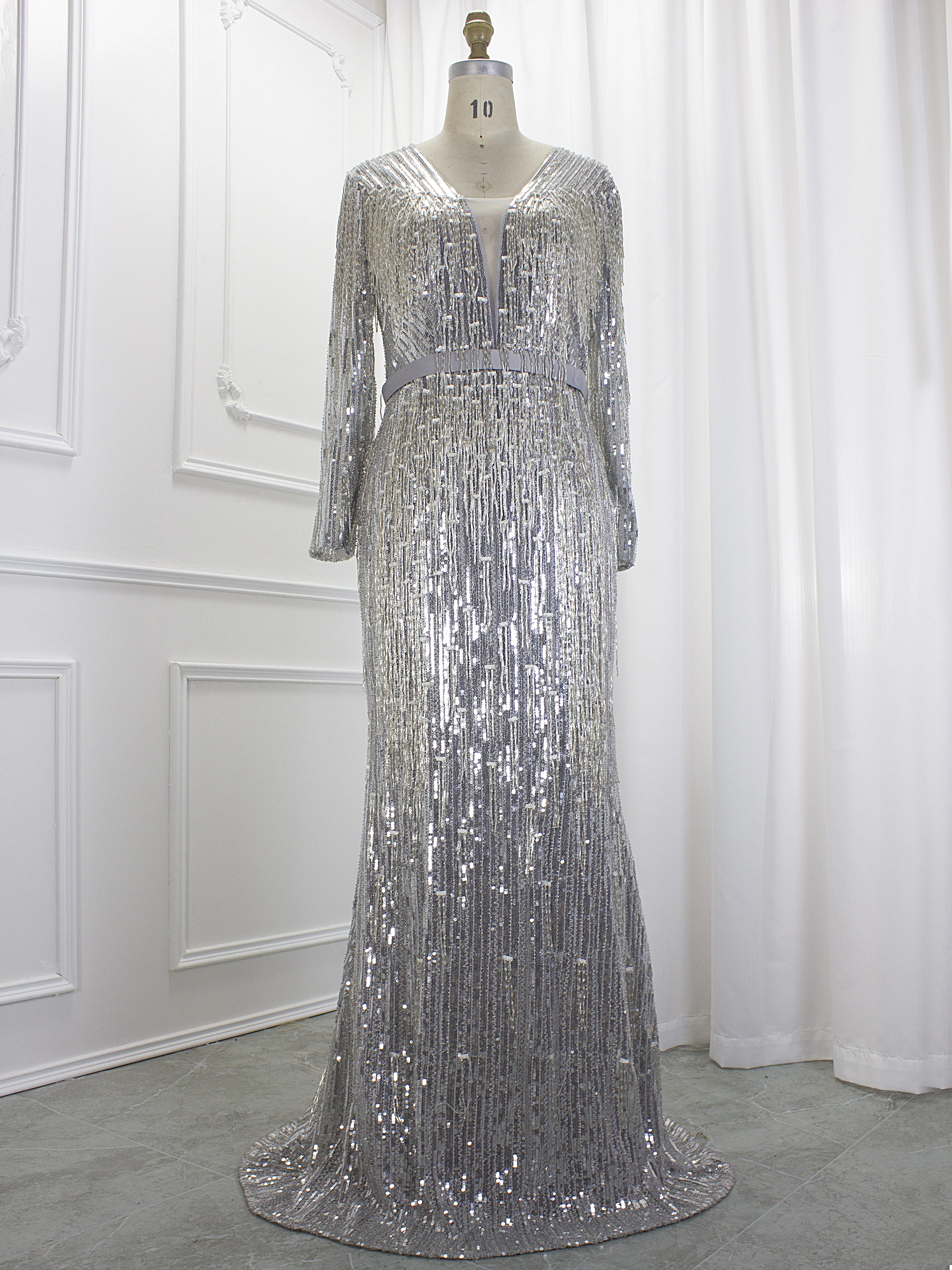 Robe de soirée sirène en diamant gris musulman pour femme, jupe élégante avec glands, fête de mariage, meilleur prix, 2024, offre spéciale