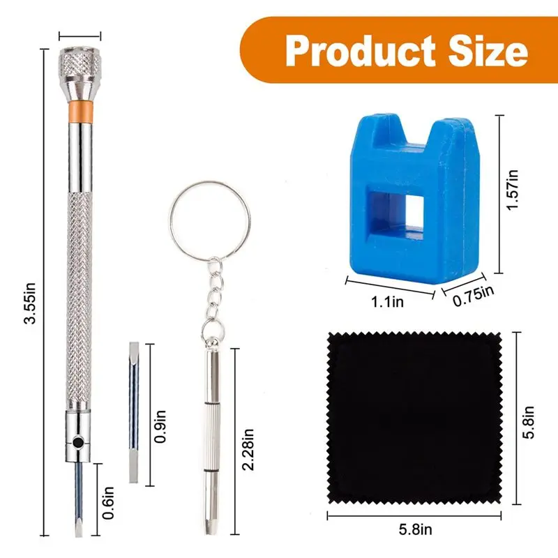 DT35BG 13 Pieces Watch Screwdriver Set-Jewelers Screwdriver Set -with 26 Extra Pieces of Screwdriver Bits Tools for Watchmakers