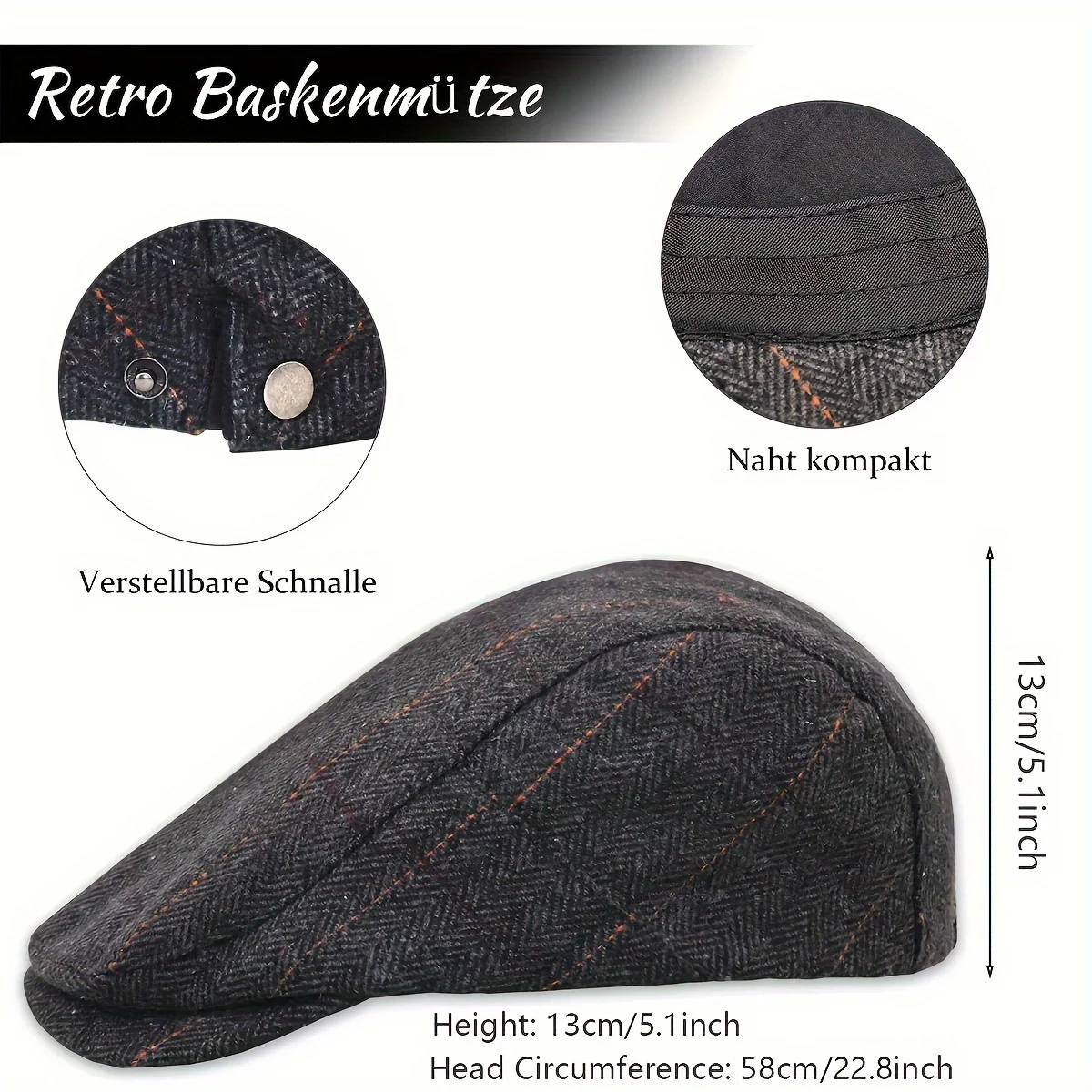 Set of 7, 1920s Men's Gatsby Costume Accessories, Elegant Polyester Mafia Gang Costume, Panama Hat, Elastic Suspenders, Moustach