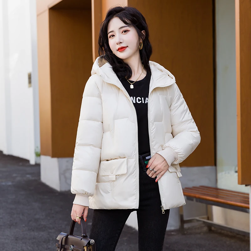 

Fashion Women's Down Cotton Jacket Loose 2022 New Winter Korean Parkas Hooded Thick Warm Short Coat Female Bread Snow Overcoat