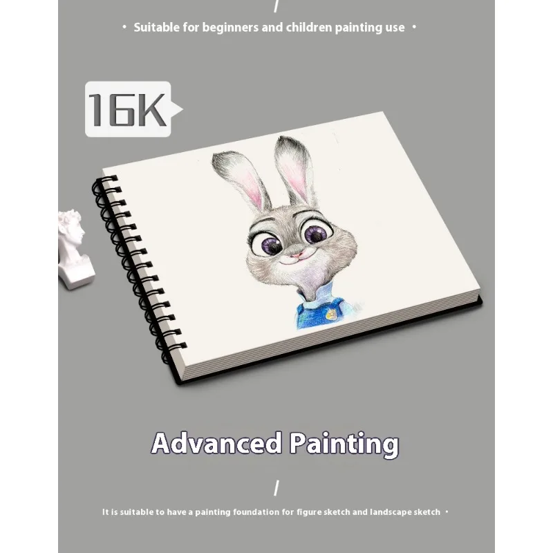 16K/8K/A4 Thickened Sketchbook Student Art Painting Drawing Paper Sheets Marker NoteBook Water Color School Stationery 60 Sheets