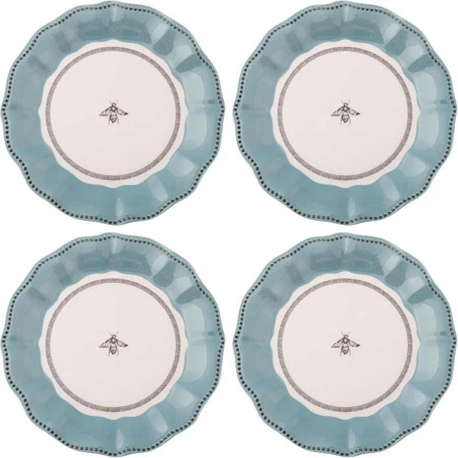 

Меламиновые тарелки для салата 8,75 дюйма. Набор из 4 многоразовых тарелок можно мыть в посудомоечной машине для столовой на открытом воздухе и в помещении. Легкий и прочный.