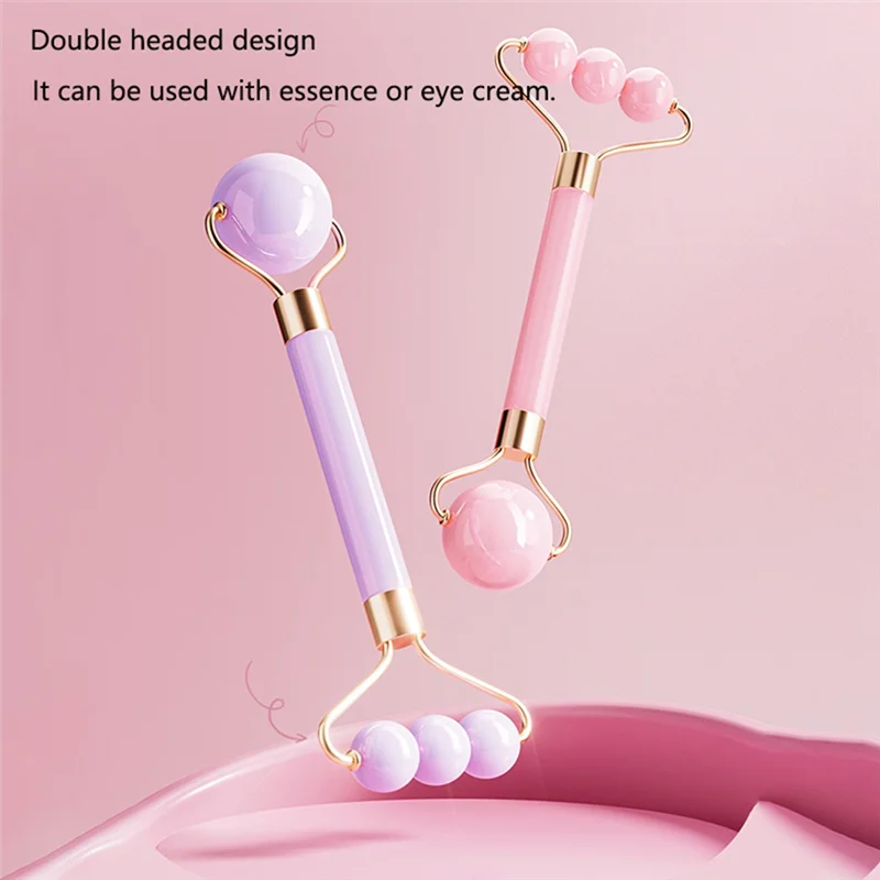 M17K-Resin Guasha Board Double Head Facial Massage Roller Eye Care Face Lift Tightening Skin Rejuvenation Beauty Spa Tool
