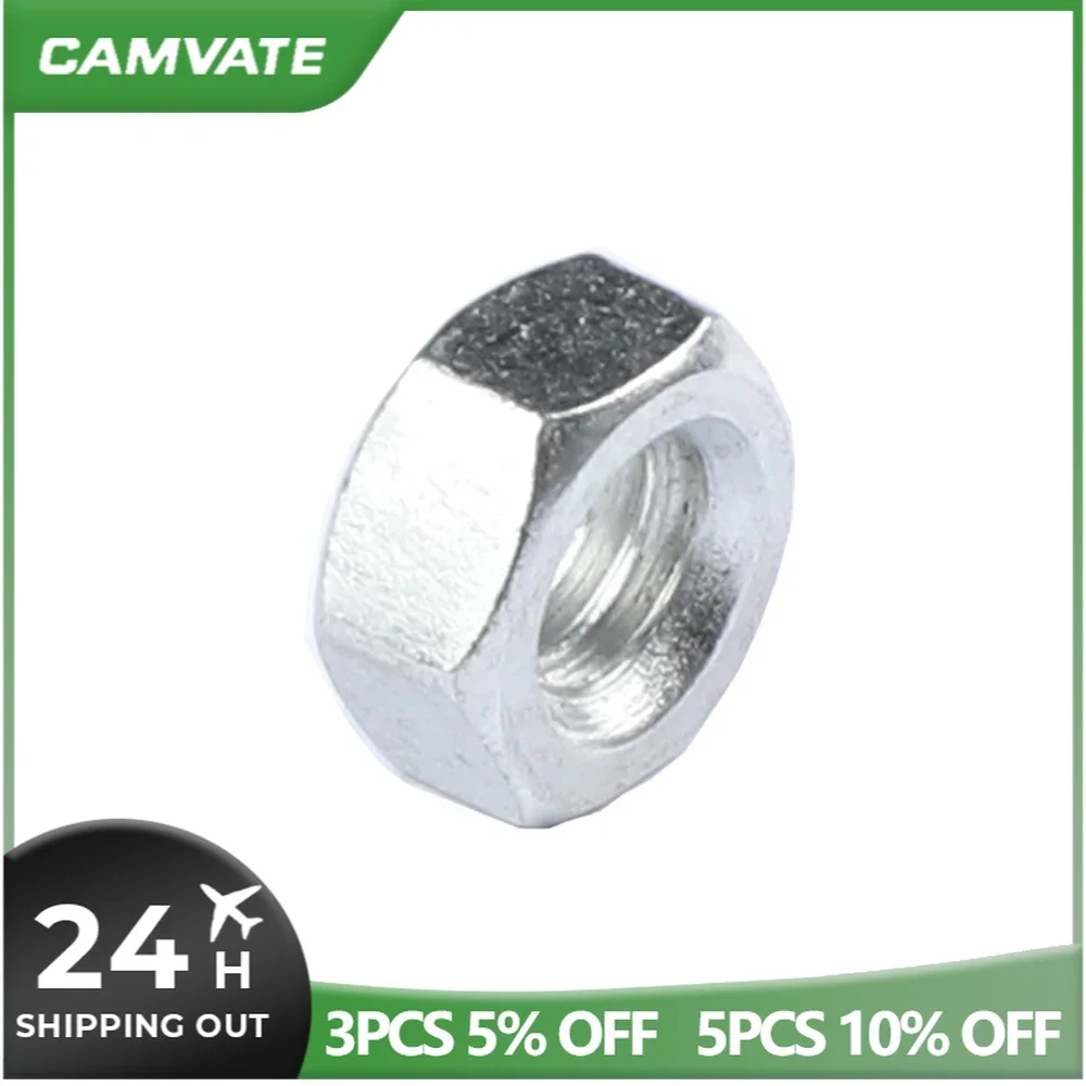 CAMVATE 10 Pieces Silver Hexagonal Short Lock Nuts Screw Adapter With 1/4