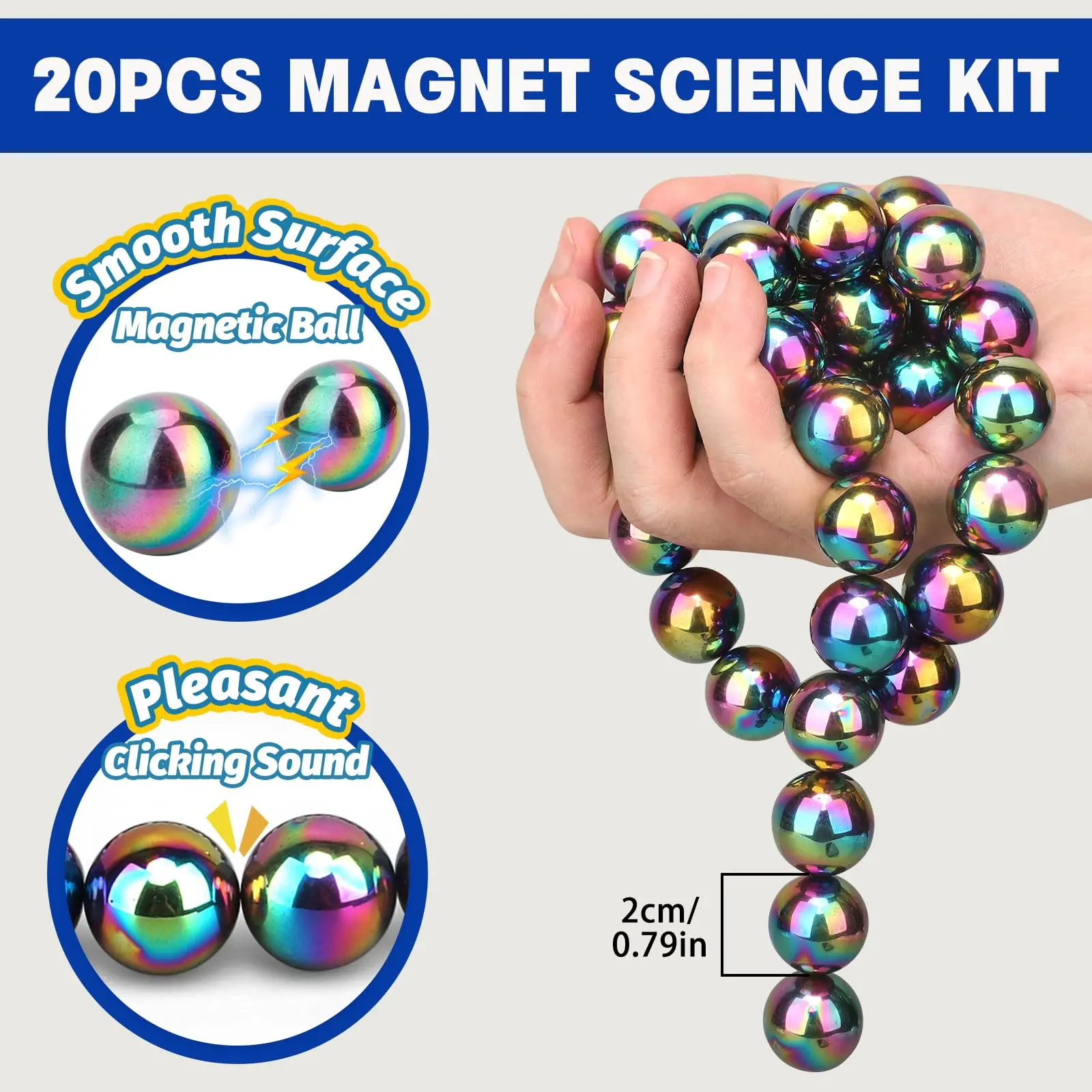 Magneet Ballen Anti-stress Fidget Speelgoed, 20 stks Bureau EDC Stress Relief Speelgoed Zintuiglijke Spel Antistress voor ADHD Autisme Volwassenen Man