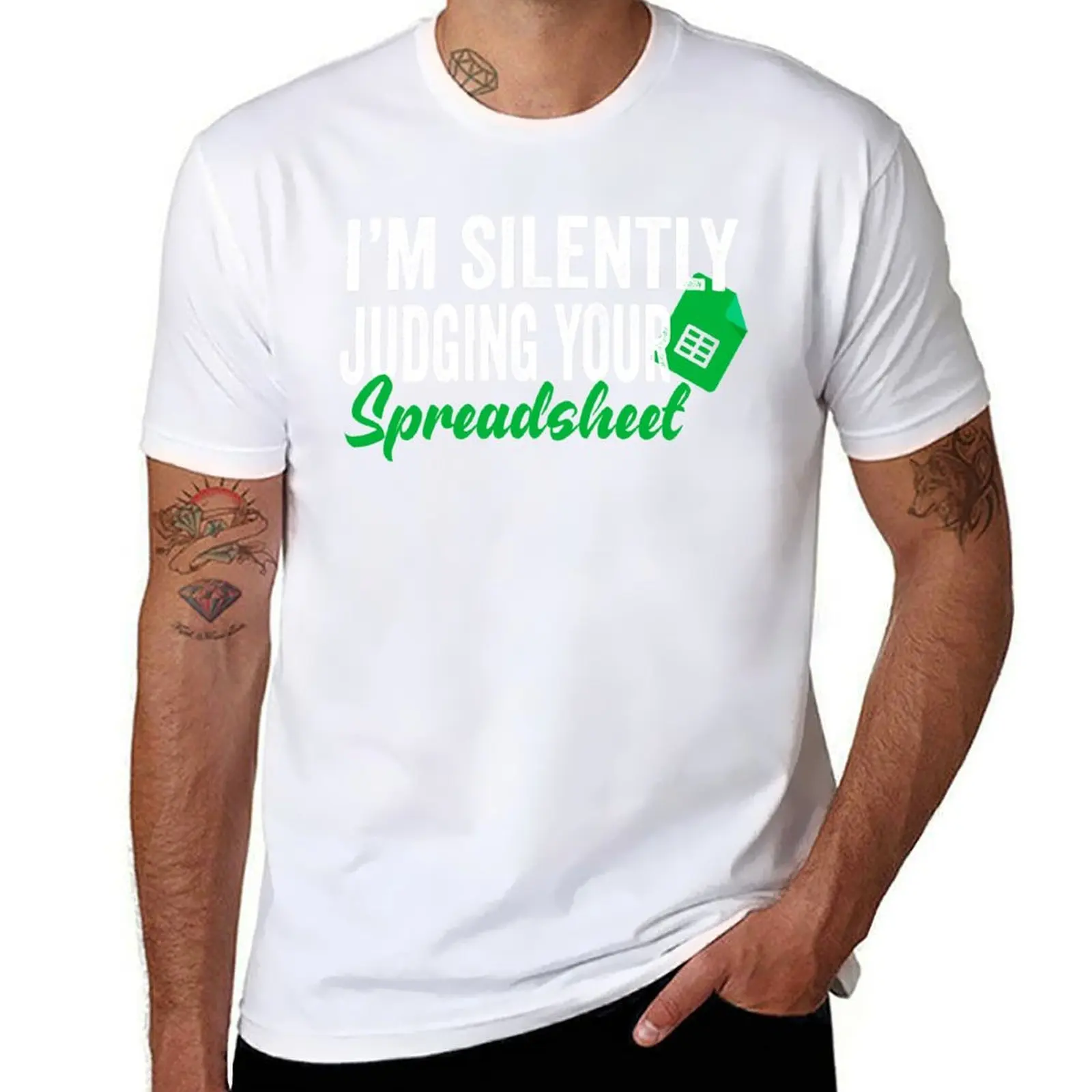 

Im Silently Judging Your Spreadsheet T-Shirt anime t shirts for man cotton t shirts man 100% T-Shirt