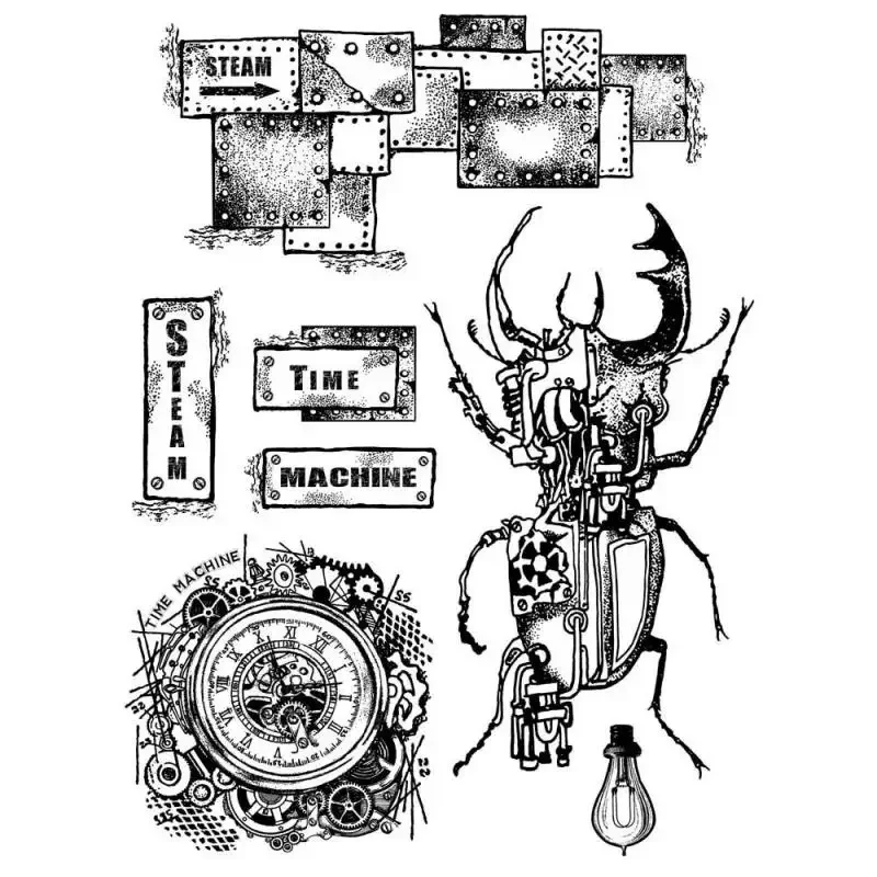 2022 nowy DIY Sellos pieczęć do scrapbookingu wyczyść znaczki tworzenie kartek owca maszyna pająka Steampunk znaczek konto zestaw rzemieślniczy