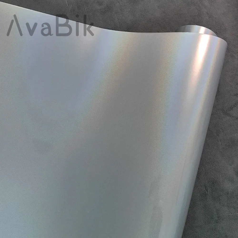 Auto PET Iridecence Laser Weiß Vinyl Wrapping Film Wasserdicht Kratzfest Aufkleber für Auto Motorrad Körper Aufkleber Aufkleber