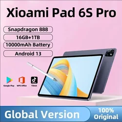 2024 Tablet Pad 6S Pro HD 4K Global Version Android 13.0 Snapdragon 888 11 GB 16GB + 1TB 10000mAh 5G, Dual SIM, WIFI