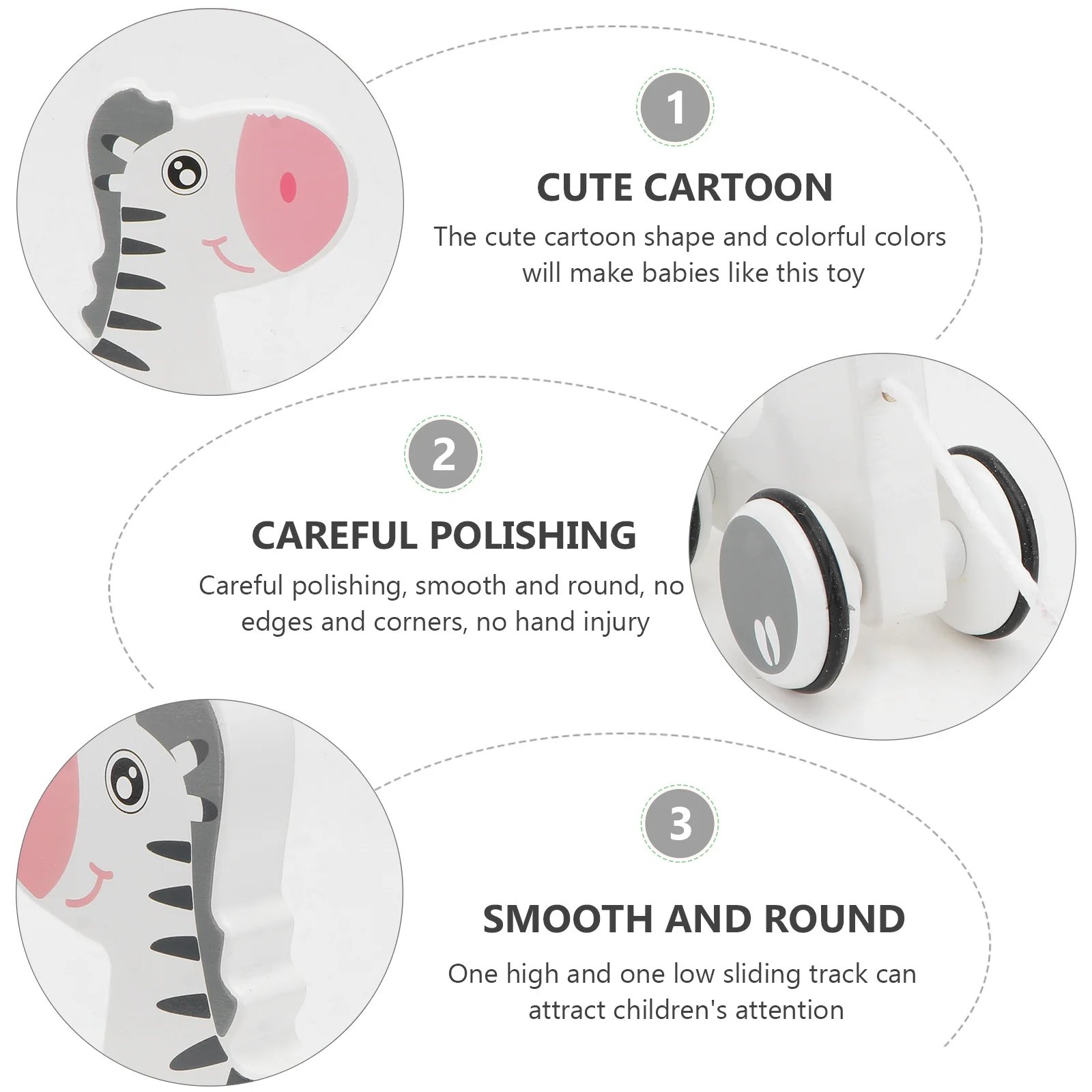 1pc dier trekken auto houten voor peuters gladde afwerking lopen leren slepen kinderen cadeau trekken educatief speelgoed