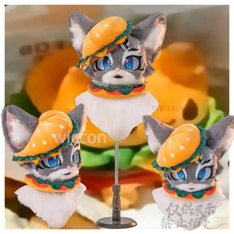 

Животное Kawaii Burger Cutecore Косплей Модный милый пушистый комбинезон Головные уборы Костюм Шляпа Шарф Милая аниме Униформа Cos Индивидуальные