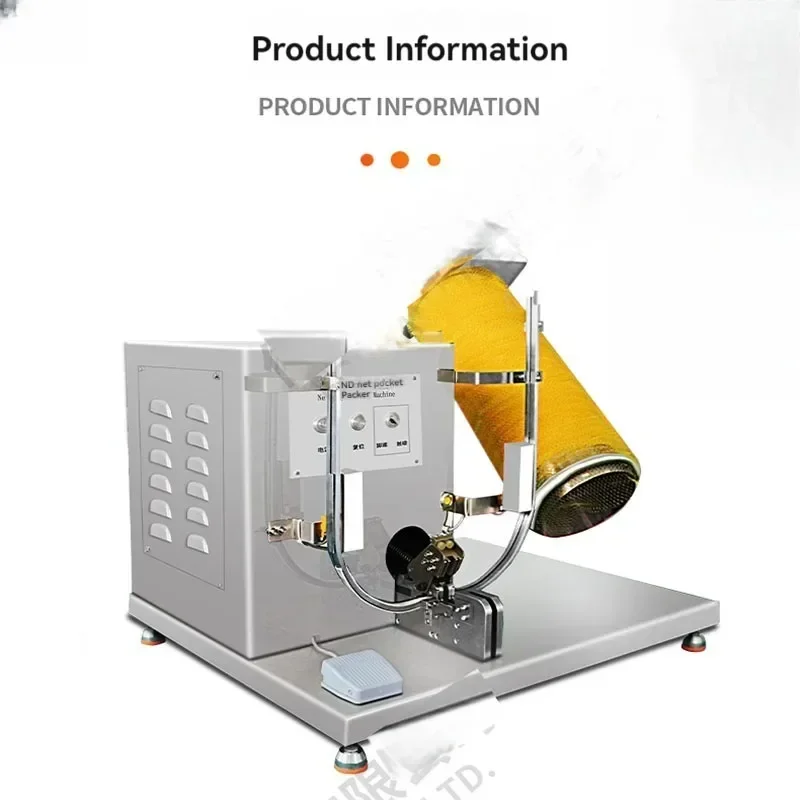 Mesh bag packaging machine for navel oranges, corn, potatoes, garlic, and ginger; automatic sealing and packing machine.