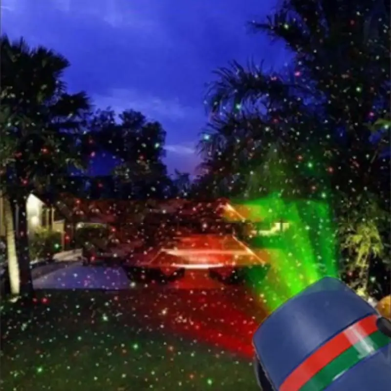 Christmas Laser Projector Lamp Full Sky Star Projection Lamps Red Green Christmas Party LED Stage Light Waterproof Holiday Light