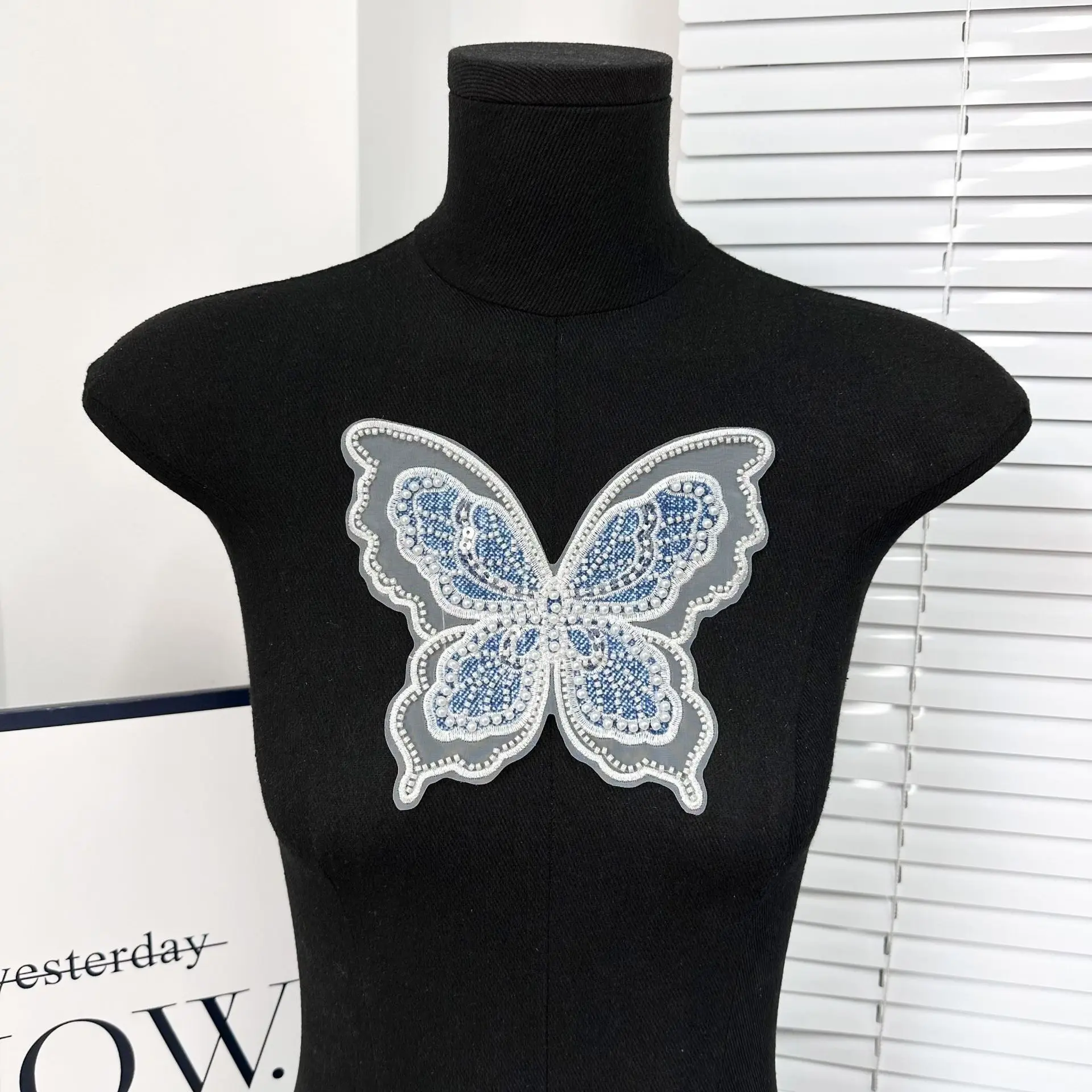 Lace Embroidery Butterfly Cloth Sticker Double-Layer Clothing DIY Headwear Accessories