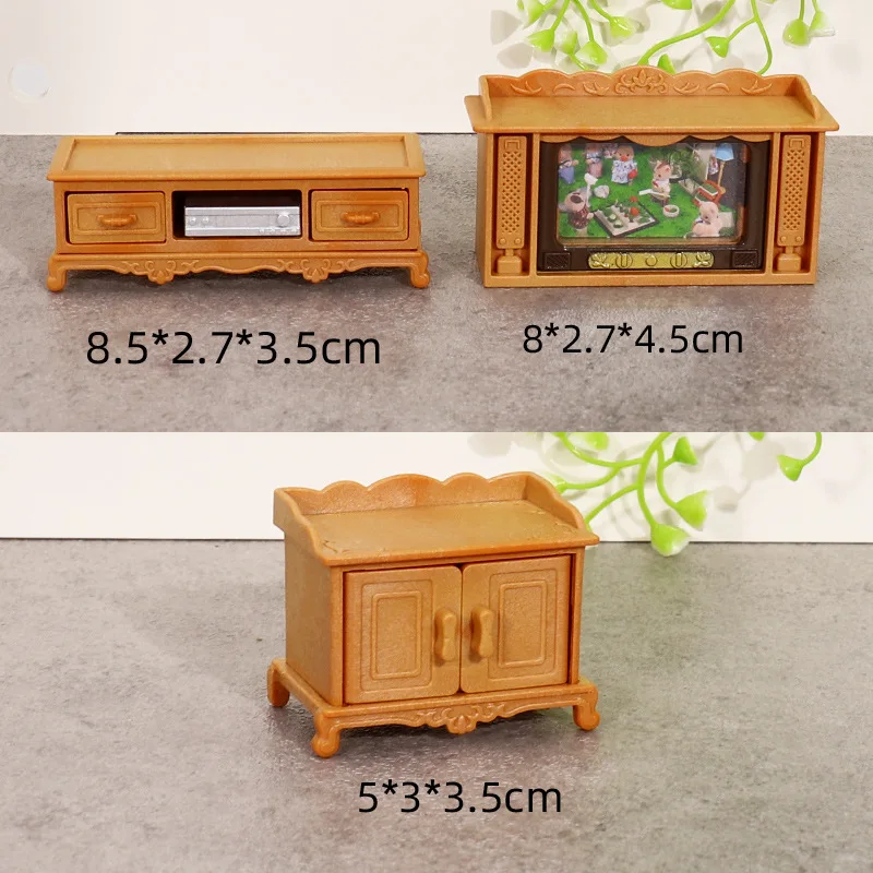 

New Hot-selling Miniature Simulation Living Room Sofa TV Set Model Decoration Creative Mini Exquisite Small Furniture