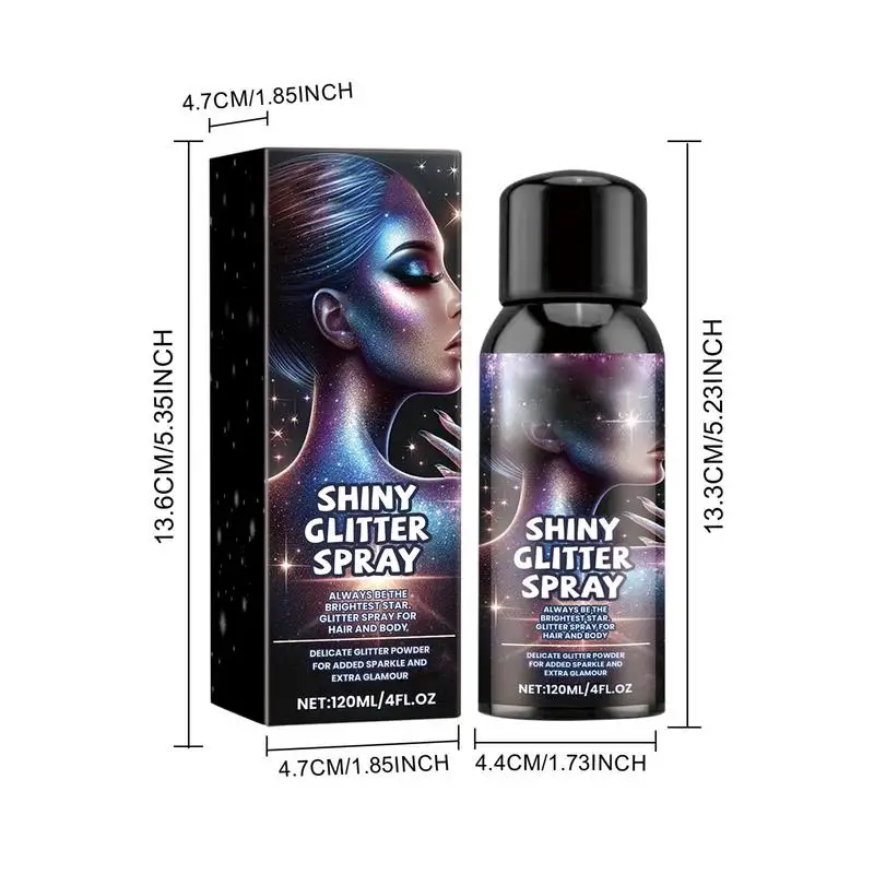 Glitter Spray For Hair And Body Exquisite Body Glitter Hairspray For Cloth Multifunctional Shimmer Body Shiny Spray For Party